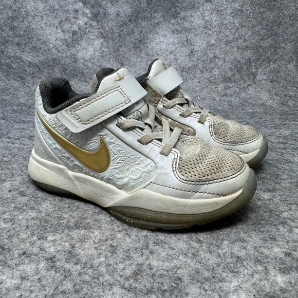 Nike JA 2 Tree Topper Shoes Kids Boys Sz 12C Silver Gold Iron Athletic Sneaker - Picture 1 of 12